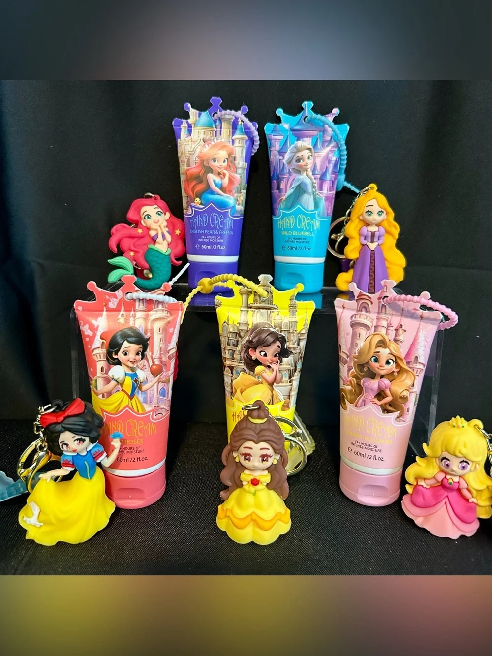 Disney Princess hand cream and keychains